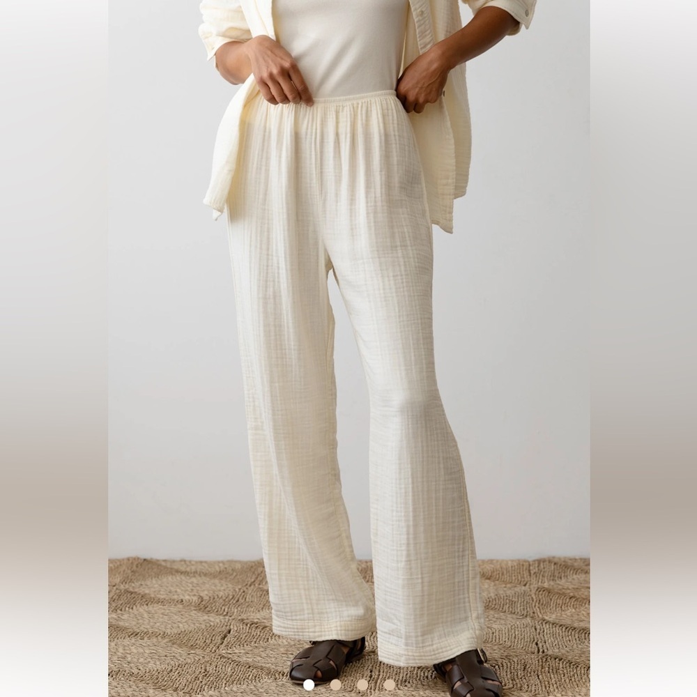 Tularosa Cream linen Pants 100% Cotton